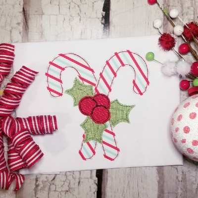 candy cane machine applique